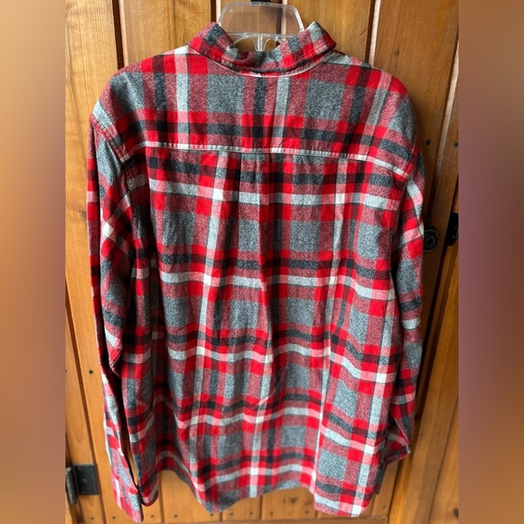 NWT Men's Eddie Bauer Flannel- Red/White/Grey- Size 2XL - Picture 2 of 4
